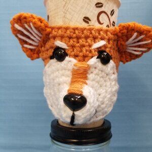Shiba Inu Puppy Dog Puppy Dog Crochet Cup Cozy Holder
